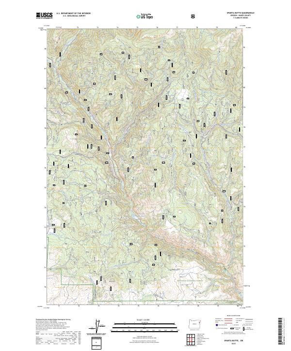 US Topo 7.5-minute map for Sparta Butte OR