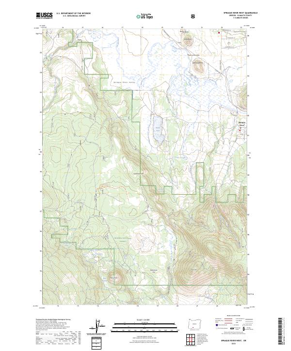 US Topo 7.5-minute map for Sprague River West OR