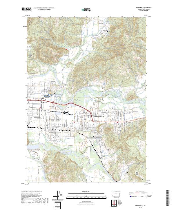 US Topo 7.5-minute map for Springfield OR