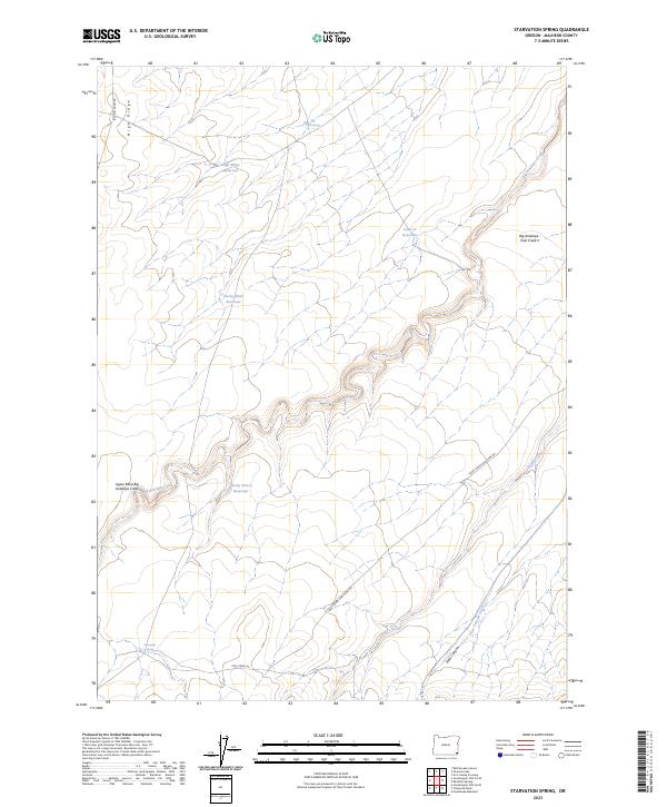 US Topo 7.5-minute map for Starvation Spring OR