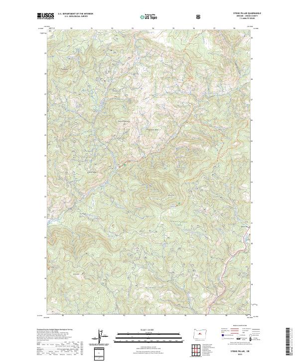 US Topo 7.5-minute map for Steins Pillar OR