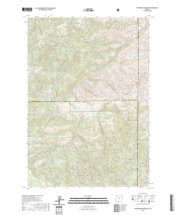 US Topo 7.5-minute map for Stephenson Mountain OR