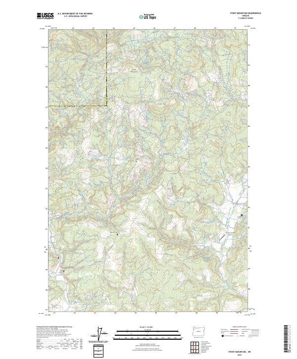 US Topo 7.5-minute map for Stony Mountain OR