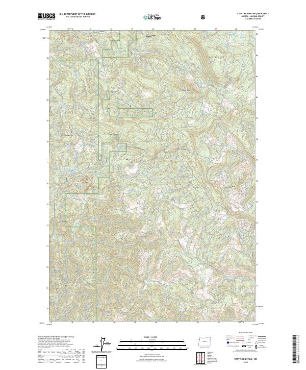 US Topo 7.5-minute map for Stott Mountain OR