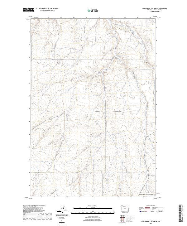 US Topo 7.5-minute map for Strawberry Canyon SW OR