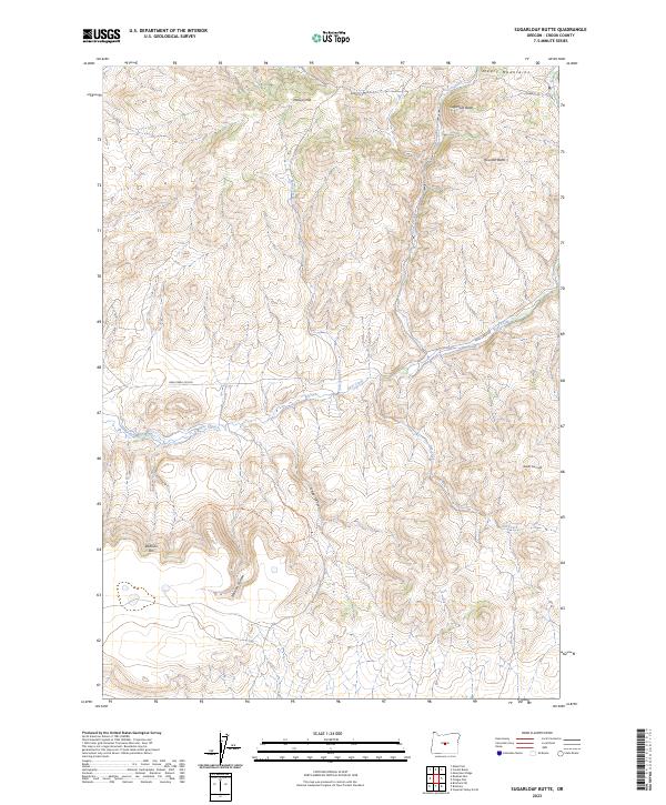 US Topo 7.5-minute map for Sugarloaf Butte OR