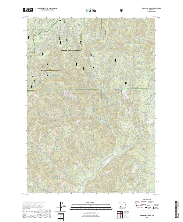 US Topo 7.5-minute map for Sugarpine Creek OR