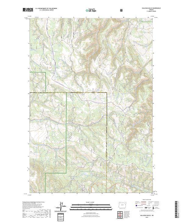 US Topo 7.5-minute map for Sullivan Gulch OR