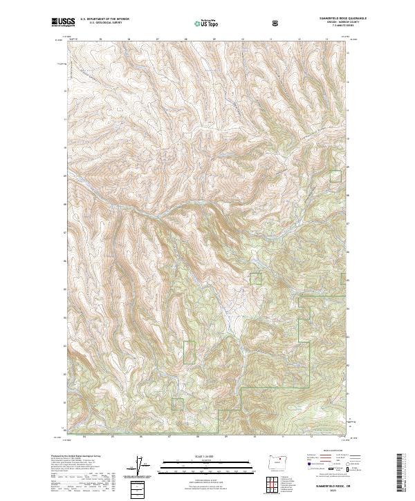 US Topo 7.5-minute map for Summerfield Ridge OR