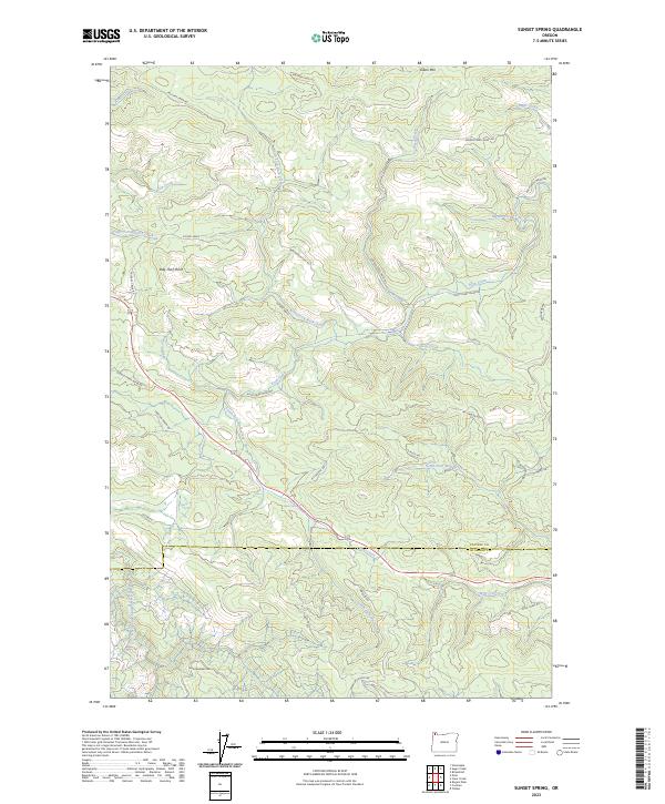 US Topo 7.5-minute map for Sunset Spring OR