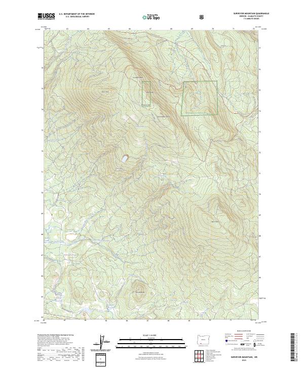 US Topo 7.5-minute map for Surveyor Mountain OR