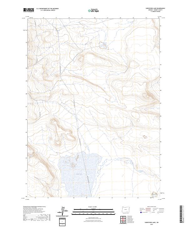 US Topo 7.5-minute map for Surveyors Lake OR