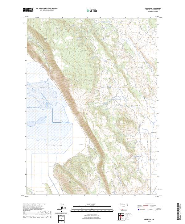 US Topo 7.5-minute map for Swan Lake OR