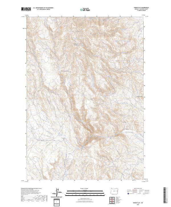 US Topo 7.5-minute map for Swede Flat OR