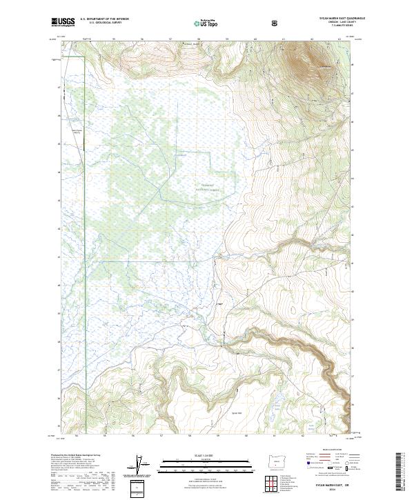 US Topo 7.5-minute map for Sycan Marsh East OR