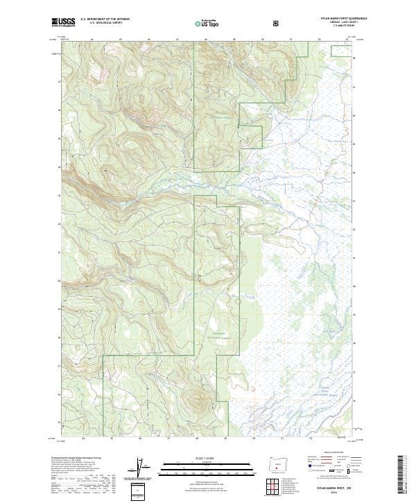 US Topo 7.5-minute map for Sycan Marsh West OR