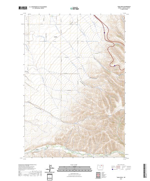 US Topo 7.5-minute map for Table Rock OR