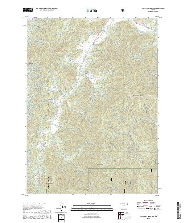 US Topo 7.5-minute map for Tallowbox Mountain OR