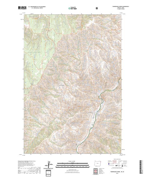 US Topo 7.5-minute map for Temperance Creek ORID