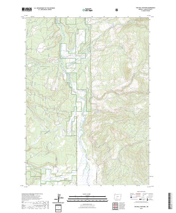 US Topo 7.5-minute map for The Bull Pasture OR