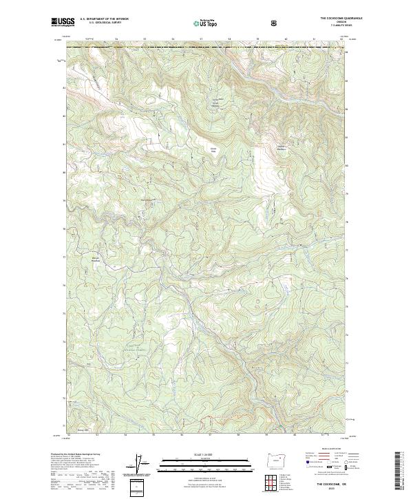 US Topo 7.5-minute map for The Cockscomb OR