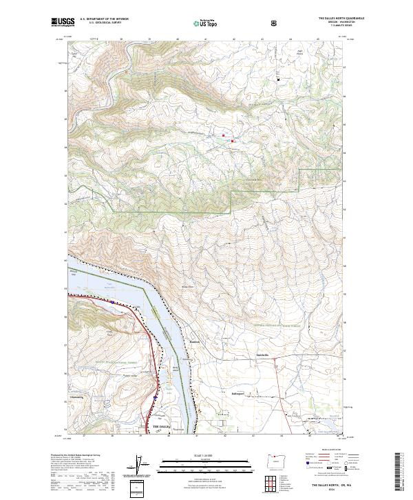 US Topo 7.5-minute map for The Dalles North ORWA