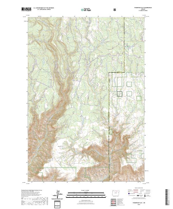 US Topo 7.5-minute map for Thompson Flat OR