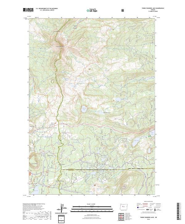 US Topo 7.5-minute map for Three Fingered Jack OR