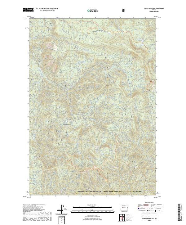 US Topo 7.5-minute map for Tidbits Mountain OR