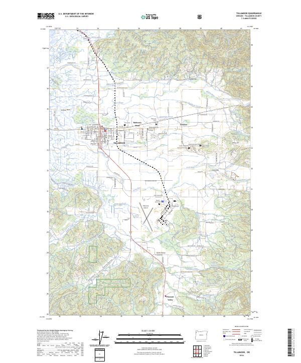 US Topo 7.5-minute map for Tillamook OR