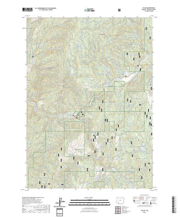 US Topo 7.5-minute map for Tiller OR