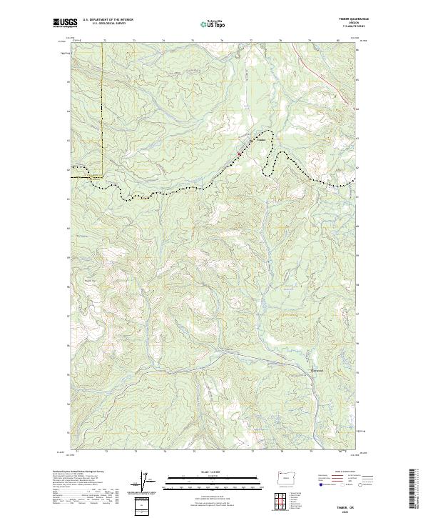 US Topo 7.5-minute map for Timber OR