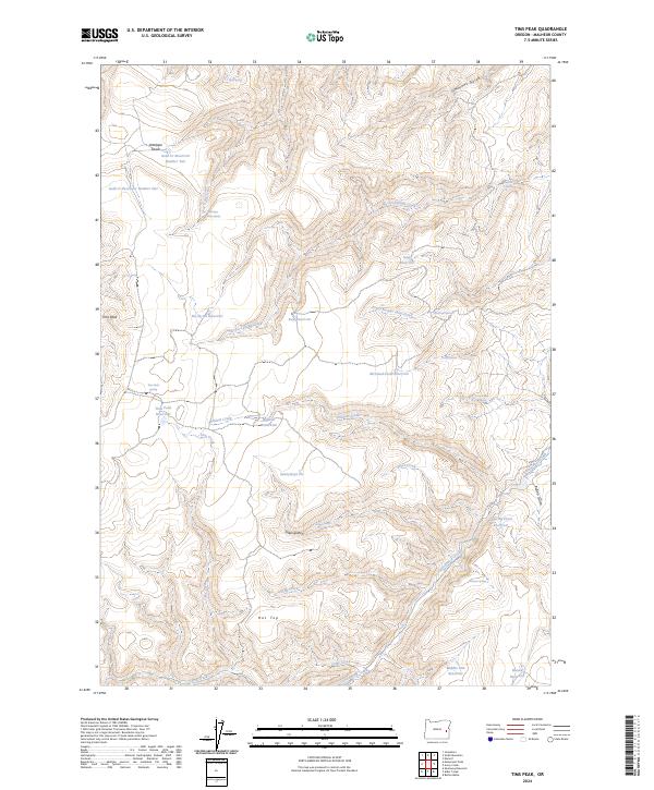 US Topo 7.5-minute map for Tims Peak OR