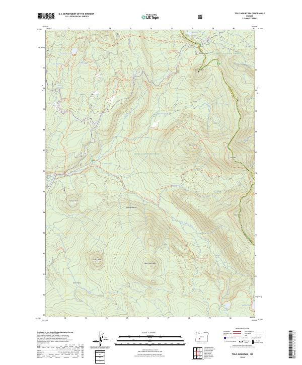 US Topo 7.5-minute map for Tolo Mountain OR