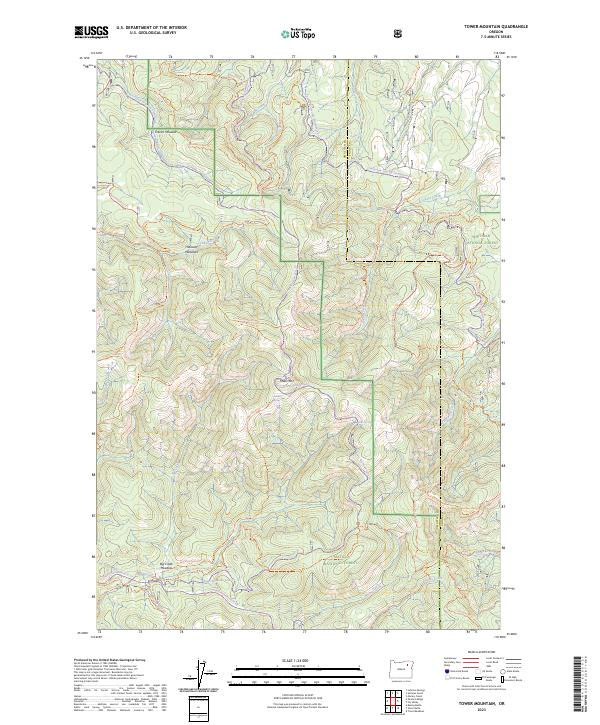 US Topo 7.5-minute map for Tower Mountain OR