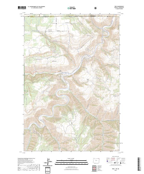 US Topo 7.5-minute map for Troy ORWA