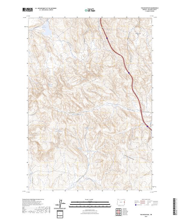 US Topo 7.5-minute map for Tub Mountain OR