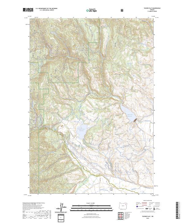 US Topo 7.5-minute map for Tucker Flat OR