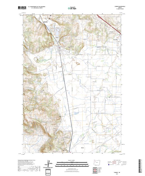 US Topo 7.5-minute map for Turner OR