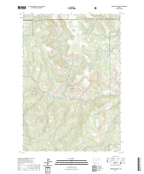 US Topo 7.5-minute map for Turner Mountain OR