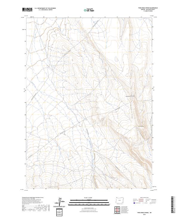 US Topo 7.5-minute map for Twelvemile Ridge OR