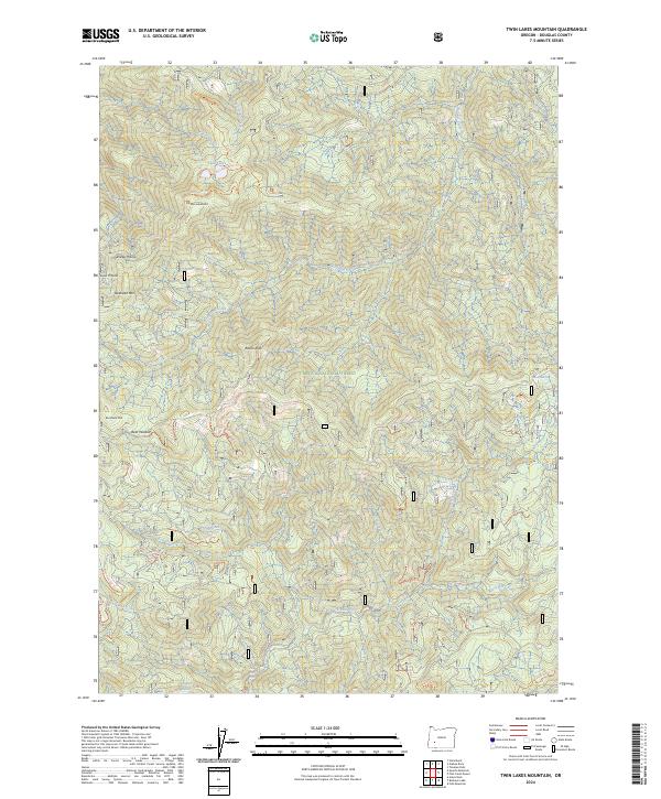 US Topo 7.5-minute map for Twin Lakes Mountain OR