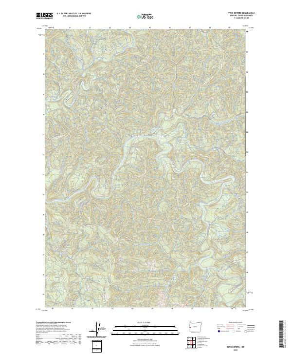 US Topo 7.5-minute map for Twin Sisters OR