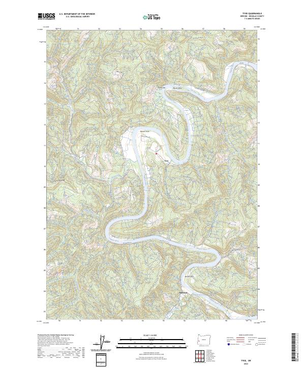 US Topo 7.5-minute map for Tyee OR