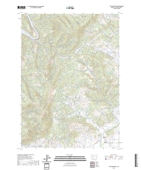 US Topo 7.5-minute map for Tyee Mountain OR