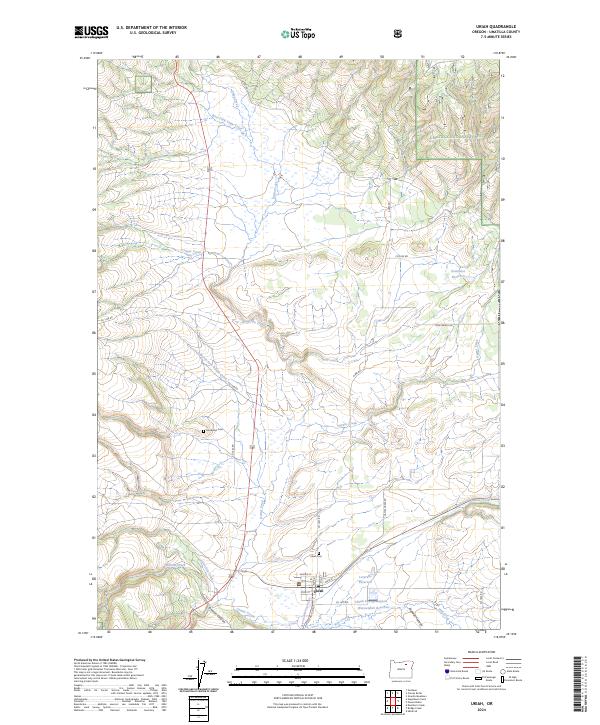 US Topo 7.5-minute map for Ukiah OR