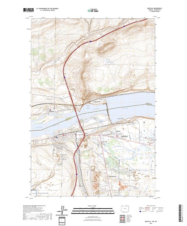 US Topo 7.5-minute map for Umatilla ORWA