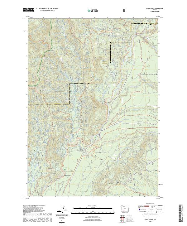 US Topo 7.5-minute map for Union Creek OR