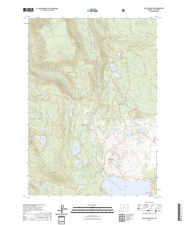 US Topo 7.5-minute map for Waldo Mountain OR