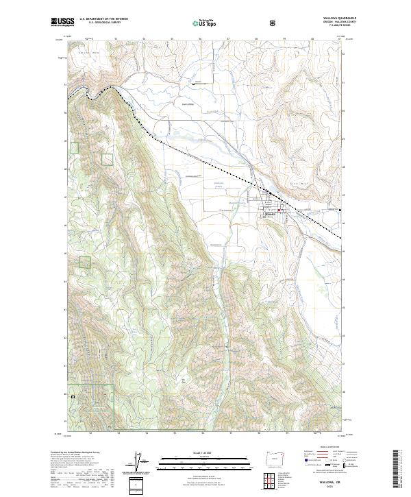 US Topo 7.5-minute map for Wallowa OR